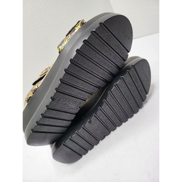 Alegria Morgyn Pretty Things Leather Floral Strap Wedge Sandals Size 8.5 (EU39) - Picture 4 of 11